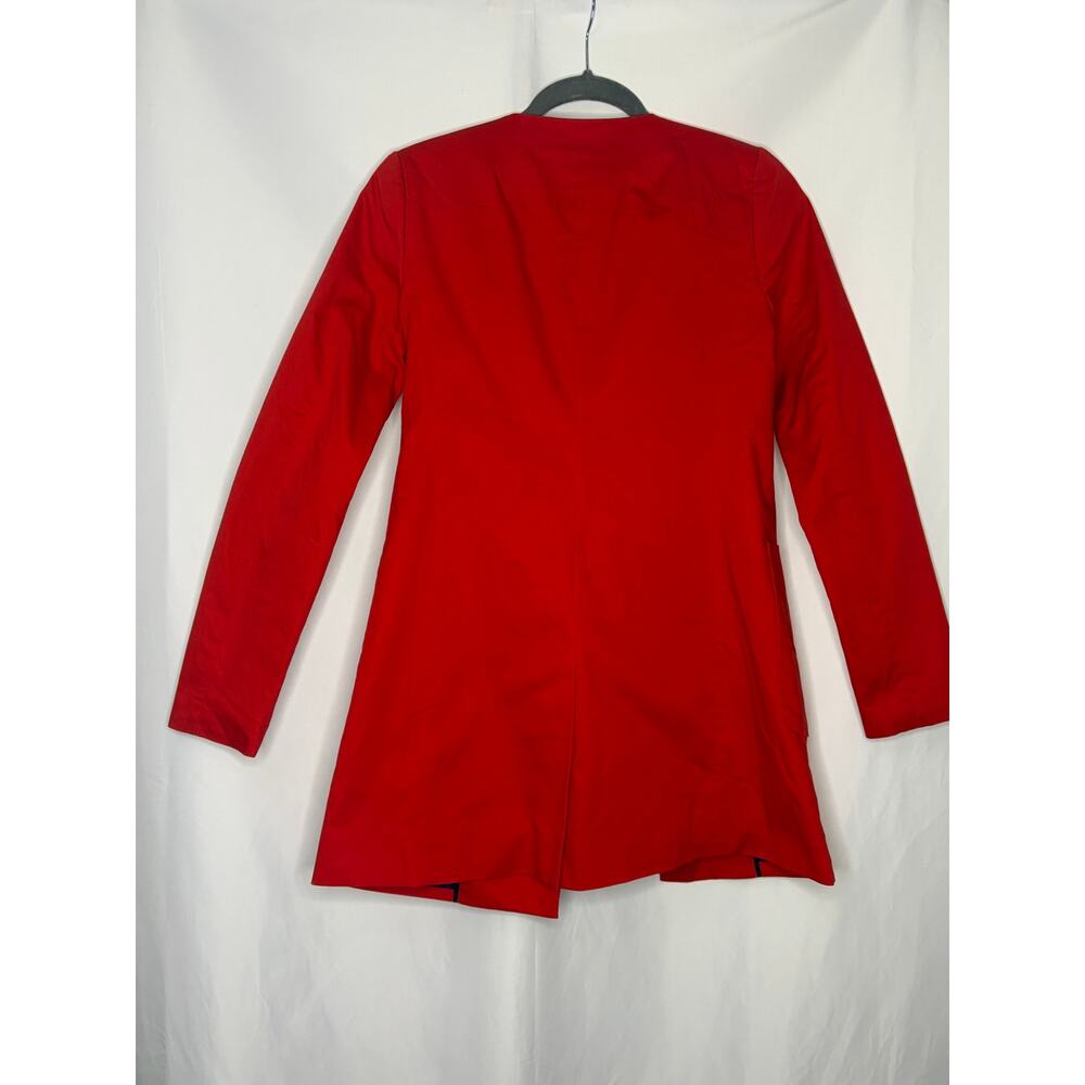 J.Crew Red Nautical Rope Toggle Coat Gold Grommet Jacket Size 00 - Picture 2 of 10